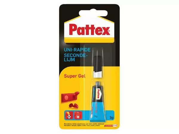 Een Secondelijm Pattex super gel tube 3gram op blister koop je bij L&N Partners voor Partners B.V.