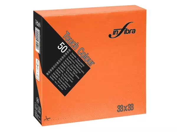 Een Servet oranje Infibra 33x33cm 2laags 50vel koop je bij L&N Partners voor Partners B.V.