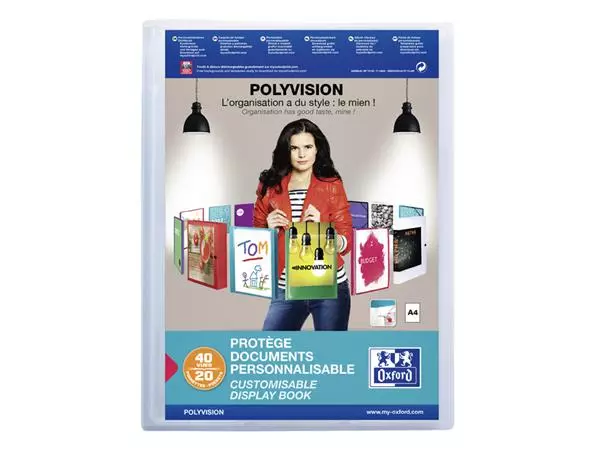 Een Showalbum Oxford Polyvision A4 20-tassen PP transparant koop je bij MV Kantoortechniek B.V.