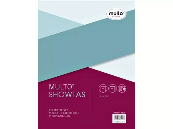 Een Showtas Multo 23-gaats PP 0.08mm A3 dwars 10 stuks koop je bij EconOffice