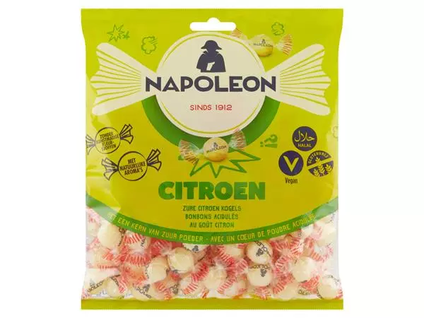 Een Snoep Napoleon citroen zak 1kg koop je bij MV Kantoortechniek B.V.