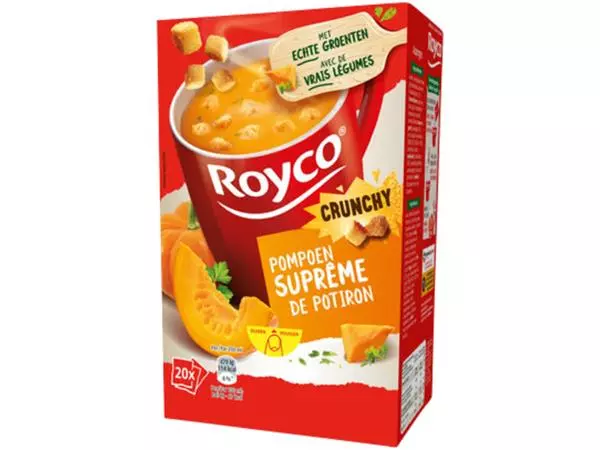 Een Soep Royco pompoen Supreme met croutons 20 zakjes koop je bij Van Leeuwen Boeken- en kantoorartikelen