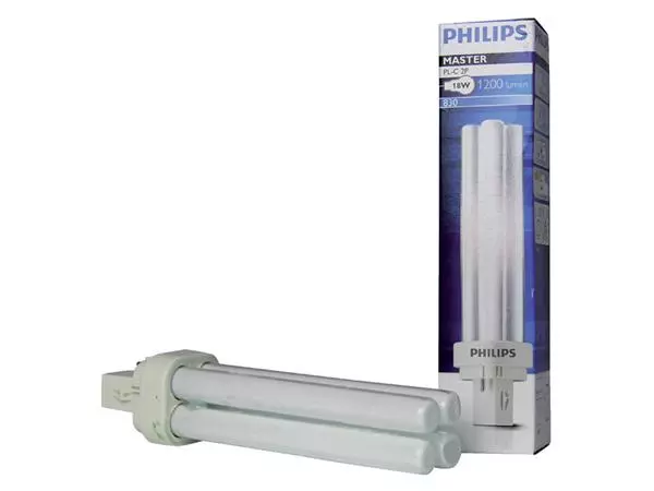 Spaarlamp Philips Master PL-C 2P 18W 1200 Lumen 830 warm wit