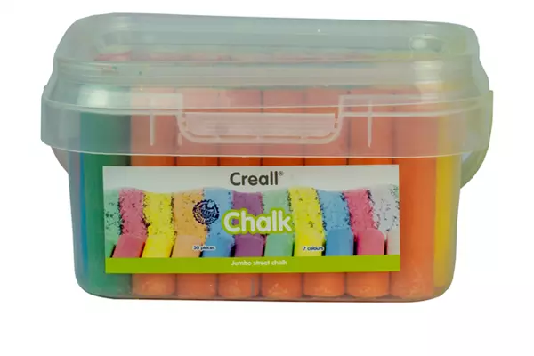 Buy your Sidewalk chalk Creall bucket of 50 pieces assorted at QuickOffice BV