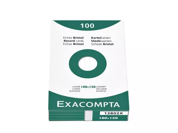 Een Systeemkaart Exacompta 100x150mm lijn wit koop je bij EconOffice