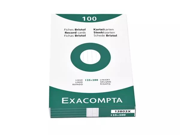 Een Systeemkaart Exacompta 125x200mm lijn wit koop je bij EconOffice