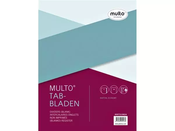Een Tabbladen Multo economy A4 23-gaats 5-delig assorti koop je bij Van Leeuwen Boeken- en kantoorartikelen