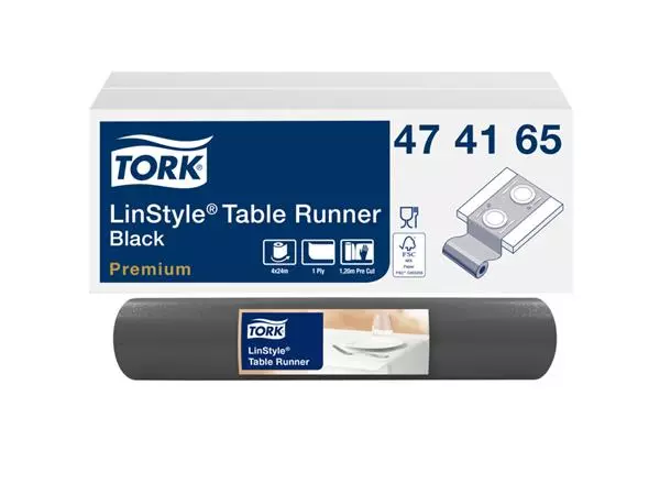 Een Tafelloper Tork LinStyle® duurzaam 1laags 120x40cm zwart 474165 koop je bij EconOffice