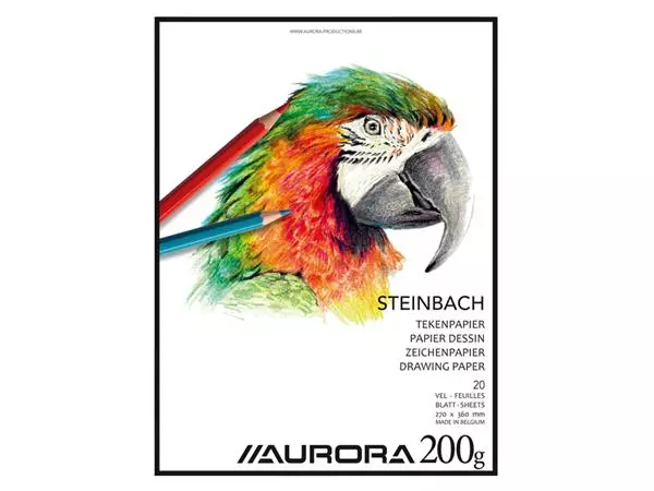 Een Tekenblok Aurora 27x36cm 20 vel 200 gram Steinbach papier koop je bij Van Leeuwen Boeken- en kantoorartikelen