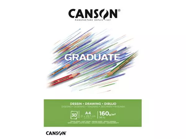 Een Tekenblok Canson Graduate Dessin A4 160gr 30vel koop je bij L&N Partners voor Partners B.V.