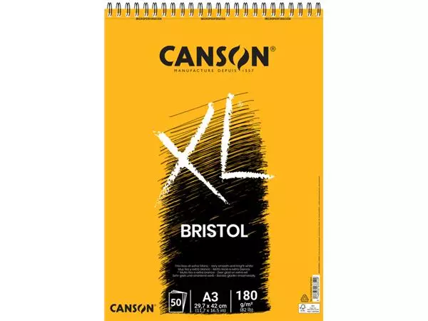 Een Tekenblok Canson XL Bristol A3 50v 180gr koop je bij EconOffice