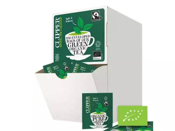 Een Thee Clipper green bio 250 zakjes koop je bij EconOffice