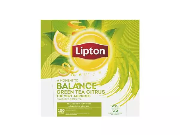 Een Thee Lipton Balance green tea citrus 100x1.5gr koop je bij EconOffice