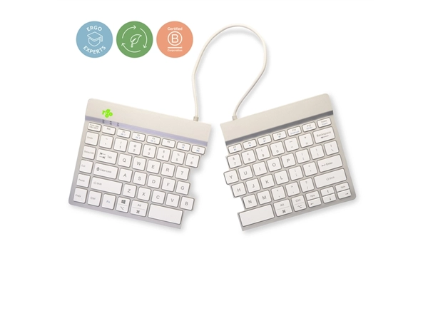 Een Toetsenbord R-Go Split Break QWERTY WL Wit koop je bij Klik Office BV