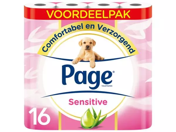 Een Toiletpapier Page Sensitive Aloë Vera 3-laags wit 140vel koop je bij Van Leeuwen Boeken- en kantoorartikelen