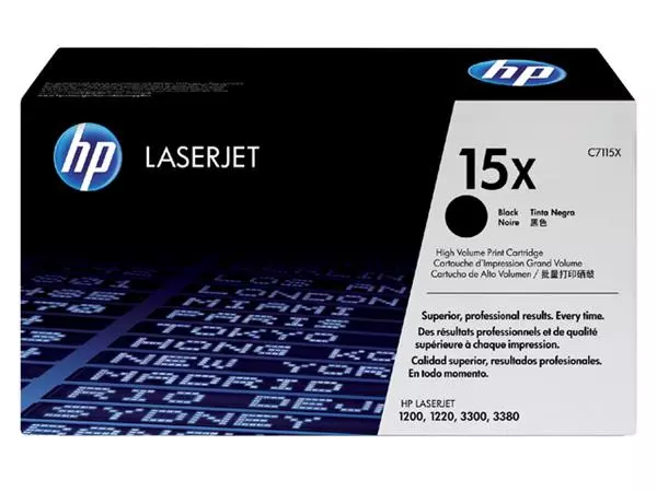 Een Cartouche toner HP C7115X 15X noir koop je bij Van Hoye Kantoor BV