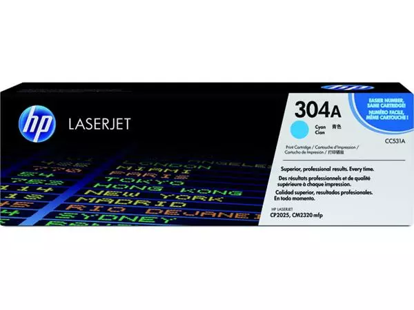 Een Cartouche toner HP CC531A 304A bleu koop je bij Van Hoye Kantoor BV