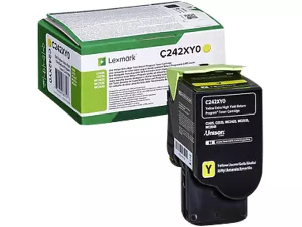 Een Tonercartridge Lexmark C242XY0 geel koop je bij KantoorProfi België BV