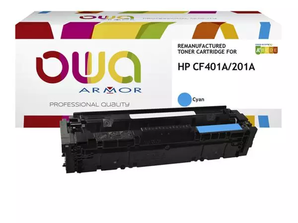 Een Tonercartridge OWA alternatief tbv HP CF401A blauw koop je bij Van Hoye Kantoor BV