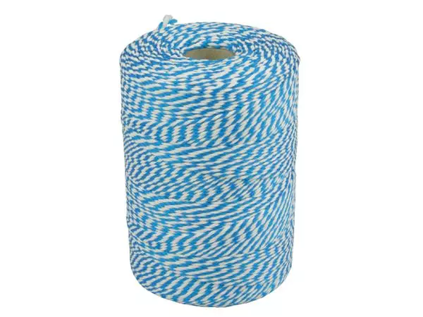 Een Touw Muller katoen 50 gram 45 meter blauw/wit koop je bij L&N Partners voor Partners B.V.