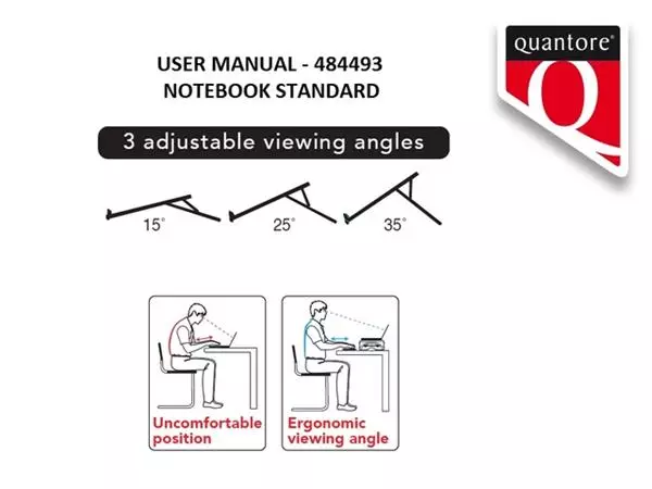 Een Laptopstandaard Quantore verstelbaar antraciet koop je bij KantoorProfi België BV