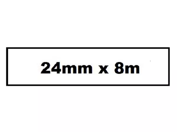 Een Labeltape Quantore TZE-251 24mm x 8m zwart op wit koop je bij NiceSupplies.nl