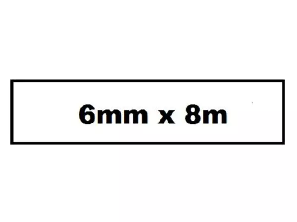 Een Labeltape Quantore TZE-211 6mm x 8m wit/zwart koop je bij Kantoorvakhandel van der Heijde
