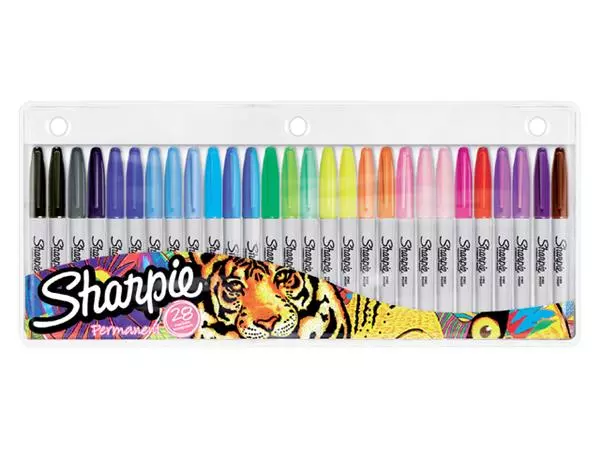 Een Viltstift Sharpie rond fine assorti blister à 28 stuks koop je bij NiceSupplies.nl