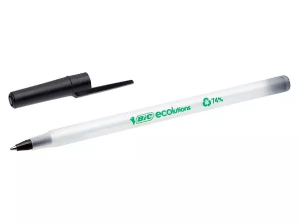 Een Balpen Bic ecolutions round stic medium zwart koop je bij Goedkope Kantoorbenodigdheden