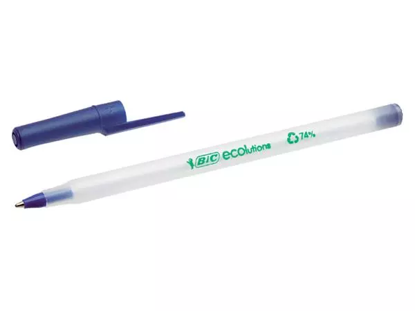 Een Balpen Bic ecolutions round stic medium blauw koop je bij EconOffice