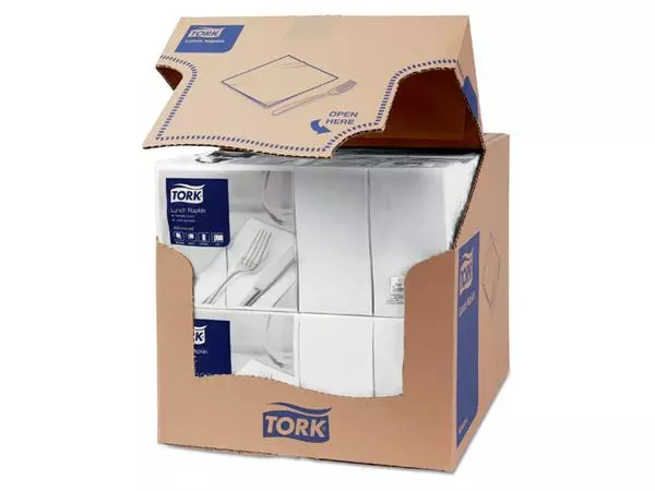 Een Servetten Tork Enviroment Print 1/8 gevouwen 2-laags 200st wit 477402 koop je bij NiceSupplies.nl