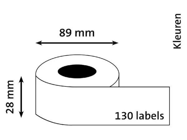 Een Etiket Dymo LabelWriter adressering 28x89mm 4 rollen á 130 stuks assorti koop je bij Van Leeuwen Boeken- en kantoorartikelen