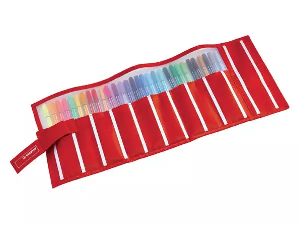 Een Fineliner STABILO pen 68/30 rollerset rood assorti set à 30 stuks koop je bij NiceSupplies.nl