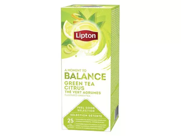 Een Thee Lipton Balance green tea citrus 25x1.5gr koop je bij Van Leeuwen Boeken- en kantoorartikelen