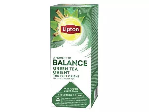 Een Thee Lipton Balance green tea orient 25x1.5gr koop je bij MV Kantoortechniek B.V.