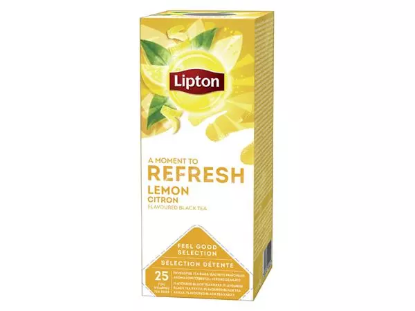 Een Thee Lipton Refresh lemon 25x1.5gr koop je bij EconOffice