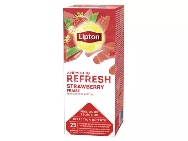 Een Thee Lipton Refresh strawberry 25x1.5gr koop je bij Van Leeuwen Boeken- en kantoorartikelen