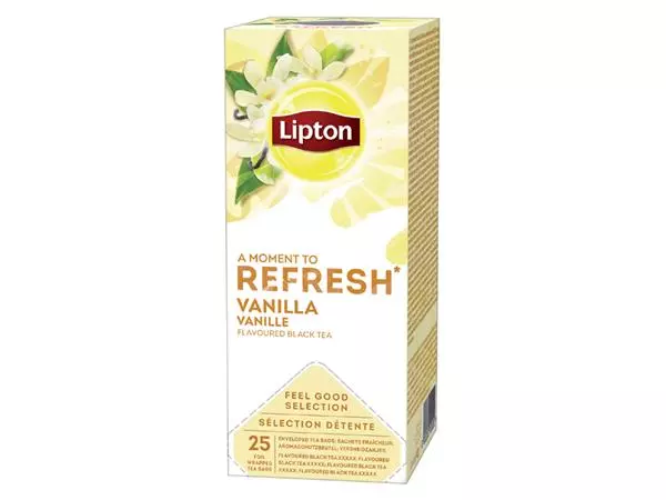 Een Thee Lipton Refresh vanille 25x1.5gr koop je bij EconOffice