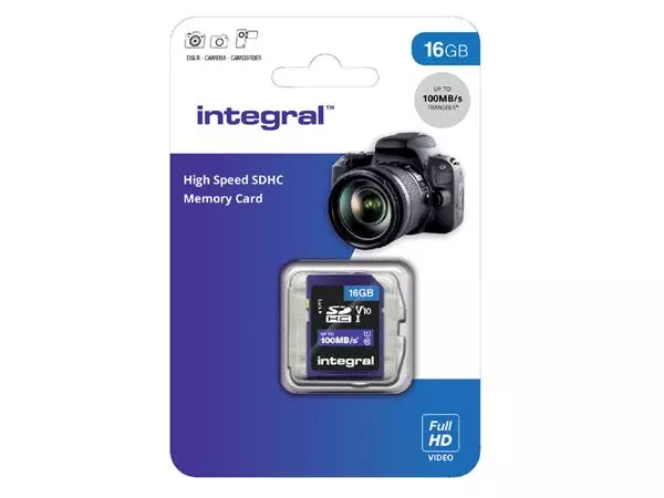 Een GEHEUGENKAART INTEGRAL SDHC V10 16GB koop je bij Kantoorvakhandel van der Heijde