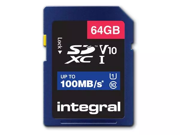 Een Geheugenkaart Integral SDXC V10 64GB koop je bij MV Kantoortechniek B.V.