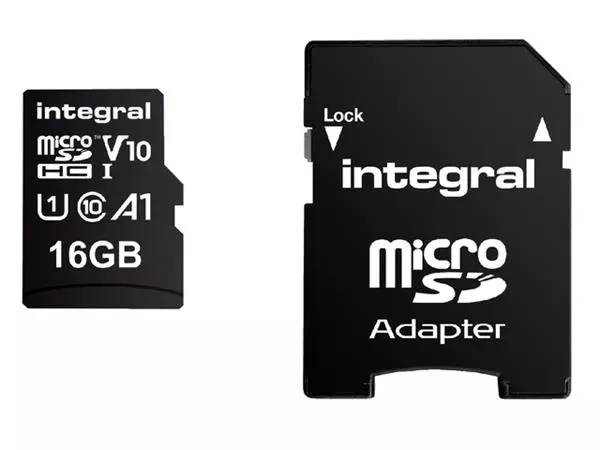 Een Geheugenkaart Integral microSDHC V10 16GB koop je bij MV Kantoortechniek B.V.