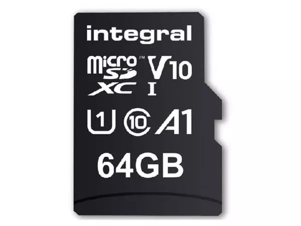 Een Geheugenkaart Integral microSDXC V10 64GB koop je bij NiceSupplies.nl