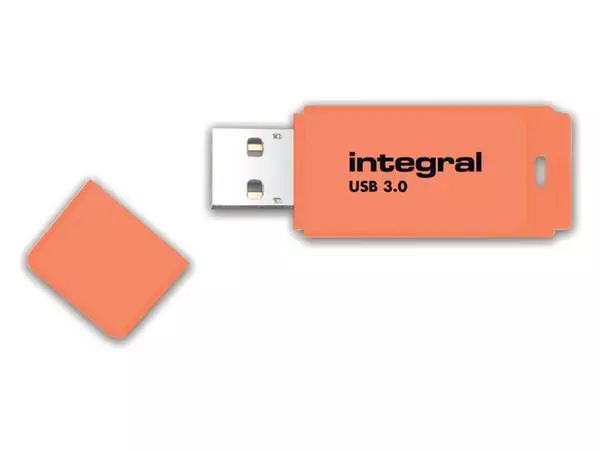 Een USB-stick 2.0 Integral 32GB neon oranje koop je bij KantoorProfi België BV