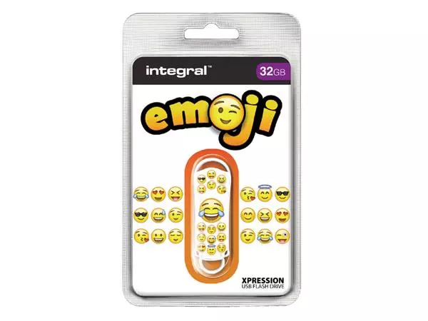 Een USB-Stick 2.0 Integral Xpression 32GB Emoji koop je bij NiceSupplies.nl