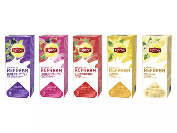 Een Thee Lipton Refresh strawberry 25x1.5gr koop je bij NiceSupplies.nl