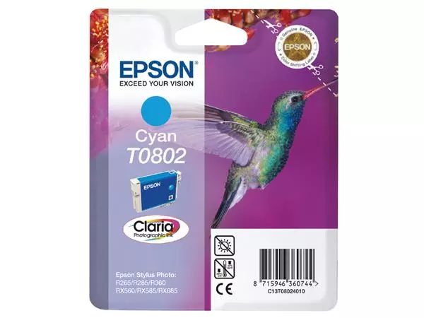 Inktcartridge Epson T0802 blauw