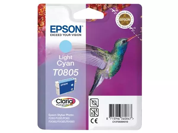 Inktcartridge Epson T0805 lichtblauw