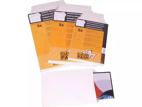 Een Envelop CleverPack karton B4 250x353mm wit pak à 5 stuks koop je bij NiceSupplies.nl