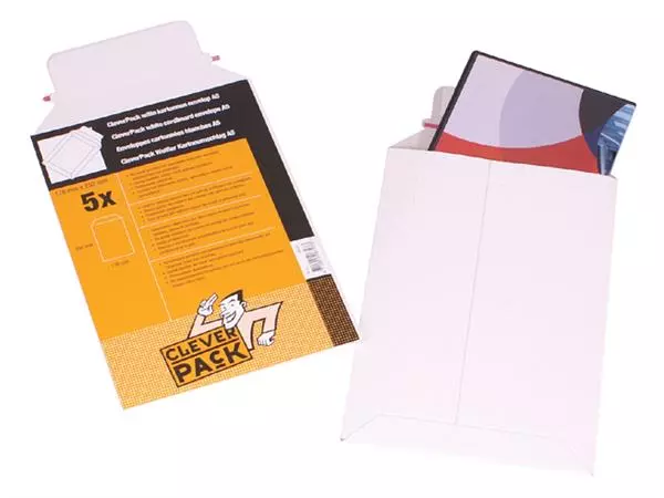 Een Envelop CleverPack karton A5 176x250mm wit pak à 5 stuks koop je bij NiceSupplies.nl