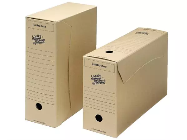 Een Gemeentearchiefdoos Loeff's Jumbo Box 3007 370x255x115mm koop je bij Totaal Kantoor Goeree